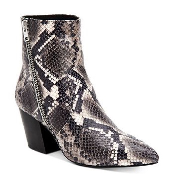 Saints Aster Snake Print Heeled Boots 